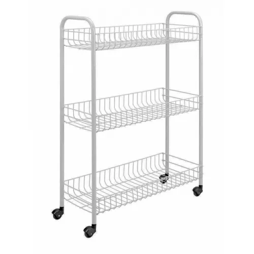 voorraad trolly 3 laags wit Slim